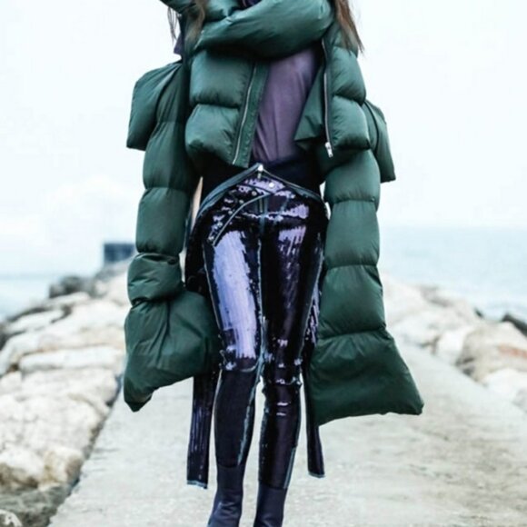 Sass & Bide Vinyl Rendition Blue Sequin Skinny Pant - Picture 2 of 10